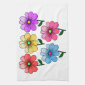 Linge De Cuisine 5 Fleurs de couleur (Vertical)