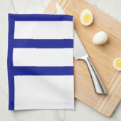 Linge De Cuisine 5 lignes bleues bissectées (Quart Plié)