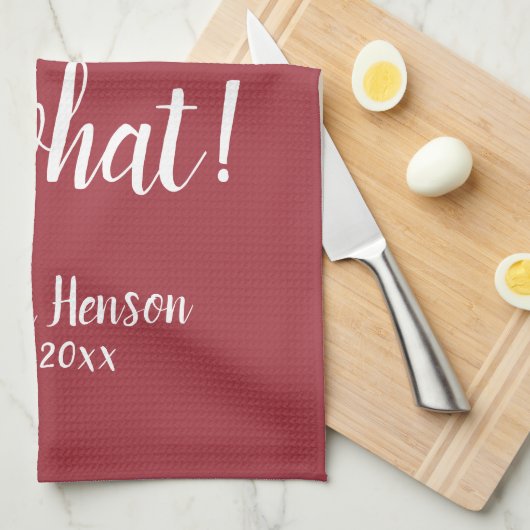 Linge De Cuisine 60 Alors quel Rose d'aquarelle rouge 60e anniversa (Quart Plié)