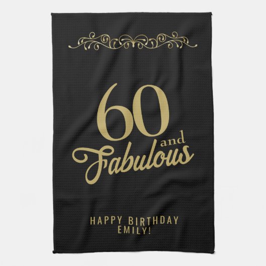 Linge De Cuisine 60 et fabuleux ornement élégant 60e anniversaire (Vertical)
