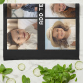 Linge De Cuisine 6 Photos avec texte blanc sur noir (Plié)