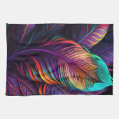 Linge De Cuisine 70s 60s Psychedelic Feathers  (Horizontal)