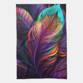 Linge De Cuisine 70s 60s Psychedelic Feathers  (Vertical)