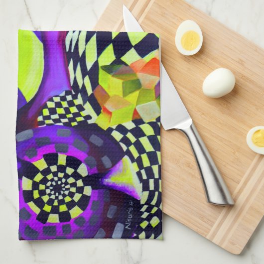 Linge De Cuisine 80 s Art Deco Geometric Pattern (Quart Plié)