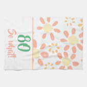 Linge De Cuisine 80e anniversaire Orange Funny Aquarelle Flower (Horizontal)