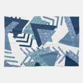 Linge De Cuisine 80s Luxe Abstrait | Turquoise et bleu marine (Horizontal)