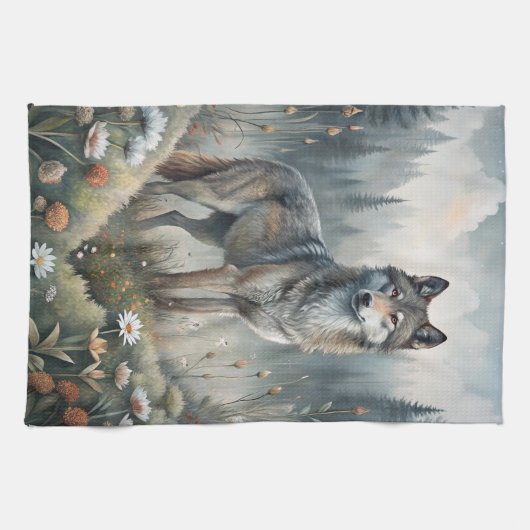 Linge De Cuisine A Beautiful Forest Wolf (Horizontal)