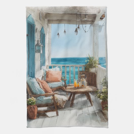 Linge De Cuisine A Cosy Seaside Balcony (Vertical)