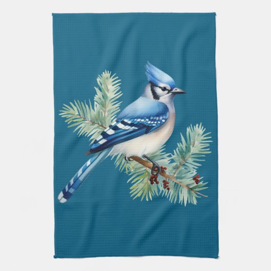 Linge De Cuisine A Cute Blue Jay (Vertical)