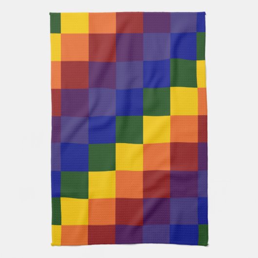 Linge De Cuisine à damiers arc-en-ciel (Vertical)