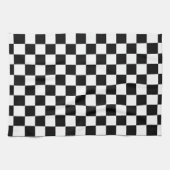 Linge De Cuisine à damiers carré noir et blanc (Horizontal)