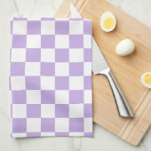 Linge De Cuisine à damiers Lavande et blanc (Quart Plié)