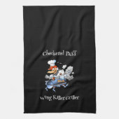 Linge De Cuisine à damiers Mascotte de poulet passé Griller Blu per (Vertical)