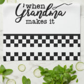 Linge De Cuisine À damiers noir et blanc avec devis (Plié)