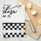 Linge De Cuisine À damiers noir et blanc avec devis (Quart Plié)