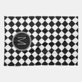 Linge De Cuisine À damiers noir et blanc rétro (Horizontal)