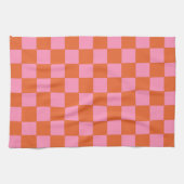 Linge De Cuisine à damiers orange et rose (Horizontal)