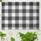 Linge De Cuisine à damiers Plaid Noir Et Blanc (Plié)