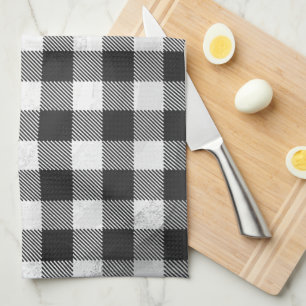 Linge De Cuisine à damiers Plaid Noir Et Blanc