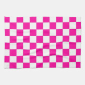 Linge De Cuisine à damiers rose et blanc (Horizontal)