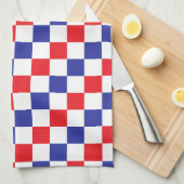Linge De Cuisine à damiers rouge, blanc et bleu (Quart Plié)