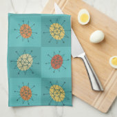 Linge De Cuisine à damiers'âge atomique Turquoise (Quart Plié)