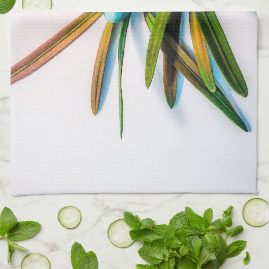 Linge De Cuisine À feuillage persistant Sprig avec Berries Serviett (Plié)