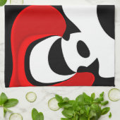 Linge De Cuisine À M. Redd : Noir, blanc et rouge Abstraits (Plié)