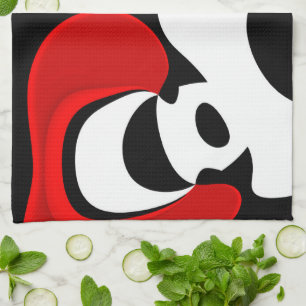 Linge De Cuisine À M. Redd : Noir, blanc et rouge Abstraits