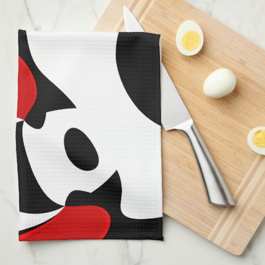 Linge De Cuisine À M. Redd : Noir, blanc et rouge Abstraits (Quart Plié)