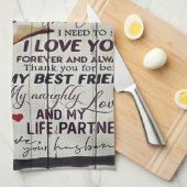 Linge De Cuisine À ma femme présente | Citations d'amour présentes (Quart Plié)