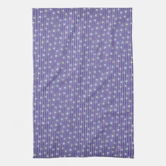 Linge De Cuisine À petits pois violets (Vertical)