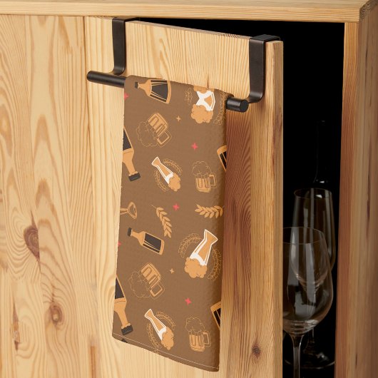 Linge De Cuisine A warm brown blanket with a repeated pattern