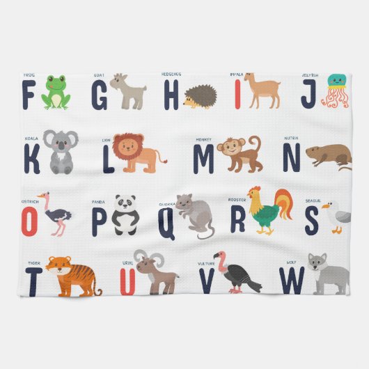 Linge De Cuisine ABCs animal - alphabet (Horizontal)