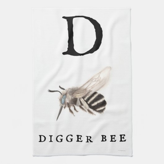 Linge De Cuisine Abeille à Digger "D" (Vertical)