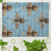 Linge De Cuisine Abeille bleue vintage de miel (Plié)