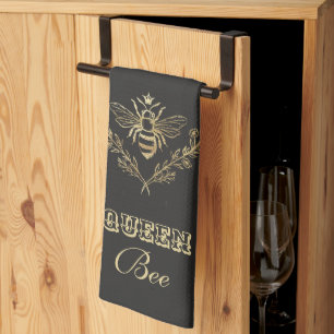 Linge De Cuisine Abeille de la reine d'or vintage