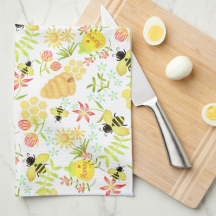 Linge De Cuisine Abeille de miel blanche