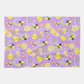 Linge De Cuisine Abeille de miel violet (Horizontal)