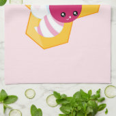 Linge De Cuisine Abeille mignonne aux Coeurs de Saint-Valentin rose (Plié)