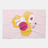 Linge De Cuisine Abeille mignonne aux Coeurs de Saint-Valentin rose (Horizontal)