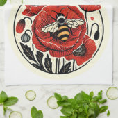 Linge De Cuisine Abeille rouge (Plié)