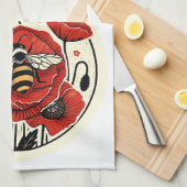 Linge De Cuisine Abeille rouge (Quart Plié)