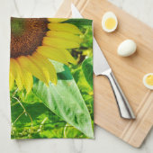 Linge De Cuisine Abeille sur tournesol jaune (Quart Plié)