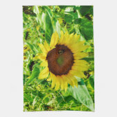 Linge De Cuisine Abeille sur tournesol jaune (Vertical)