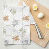 Linge De Cuisine Abeilles en cuivre argent moderne or (Quart Plié)