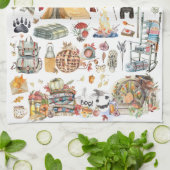 Linge De Cuisine Abondance d'automne | Illustrations Rustiques de a (Plié)