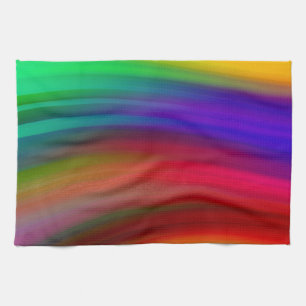 Linge De Cuisine Abrégé sur doux vagues d'arc-en-ciel