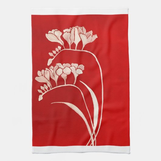 Linge De Cuisine Absence of freesia red (Vertical)