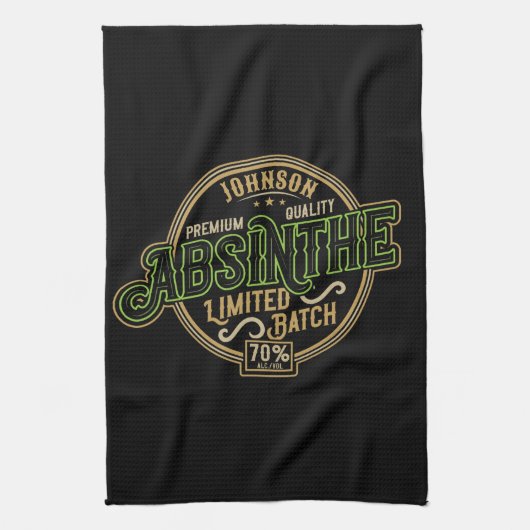Linge De Cuisine Absinthe Herbal Spirit Liquor Étiquette (Vertical)